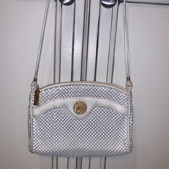 1960s Whiting and Davis white sequin beaded purse - Picture 6 of 11